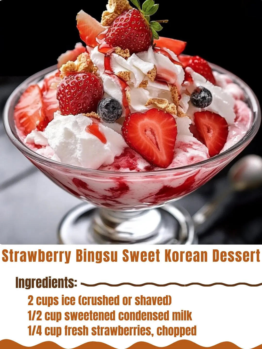 π Strawberry Bingsu (Sweet Korean Dessert)