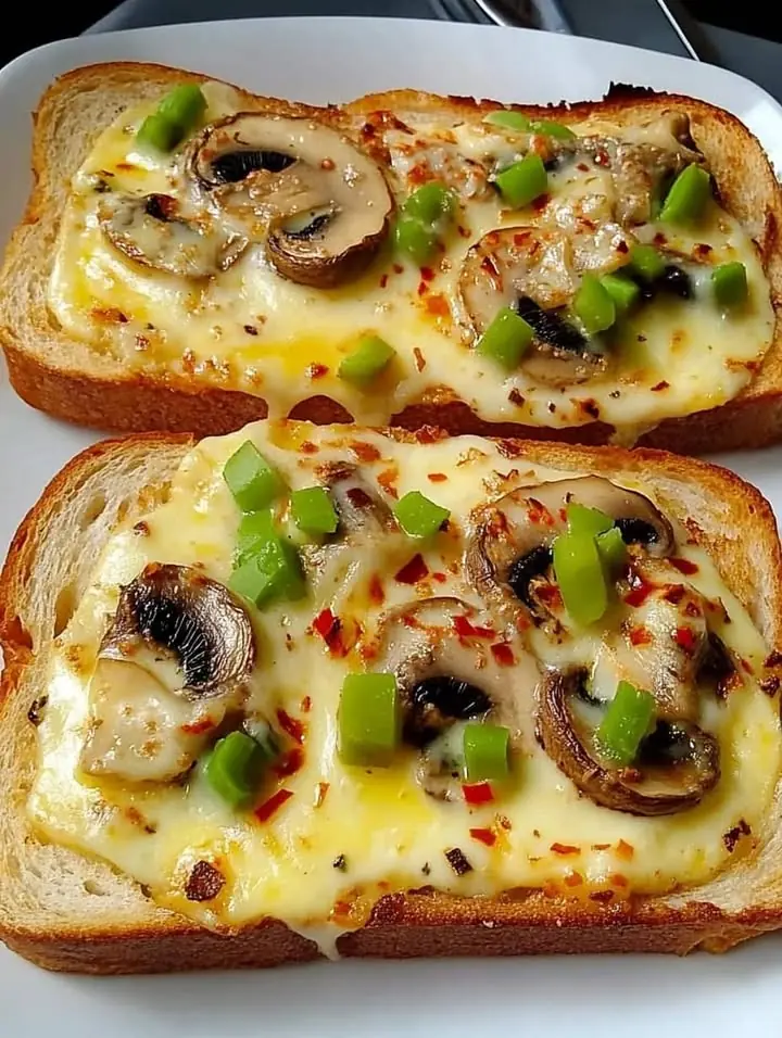 π§ Cheesy Mushroom Toast Melts π