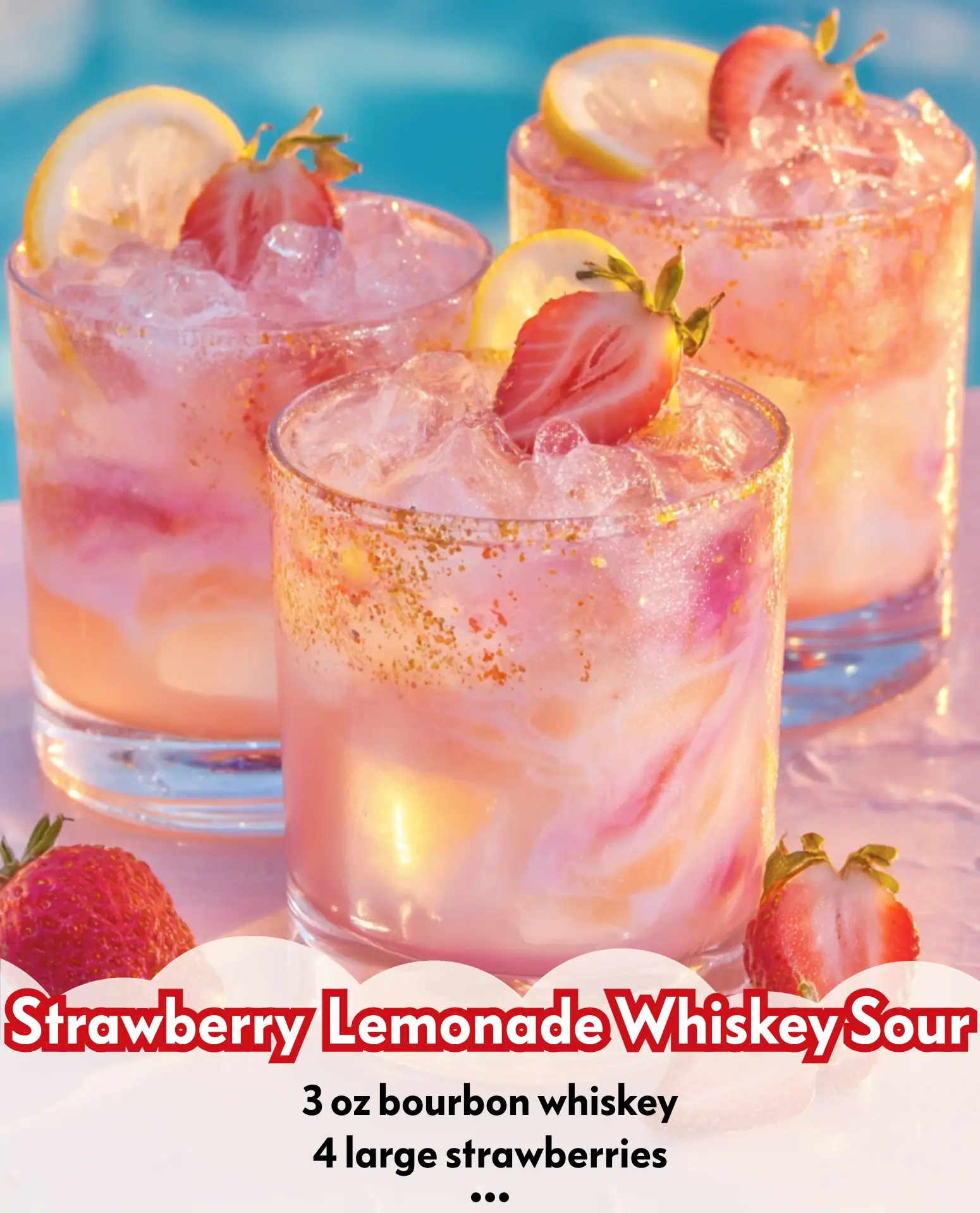 π Strawberry Lemonade Whiskey Sour Recipe
