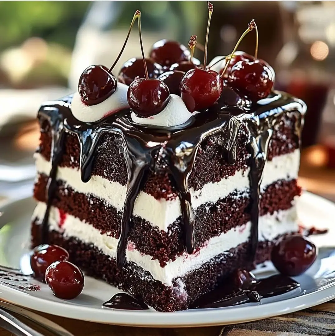 🍒 Homemade Chocolate Cherry Layer Cake