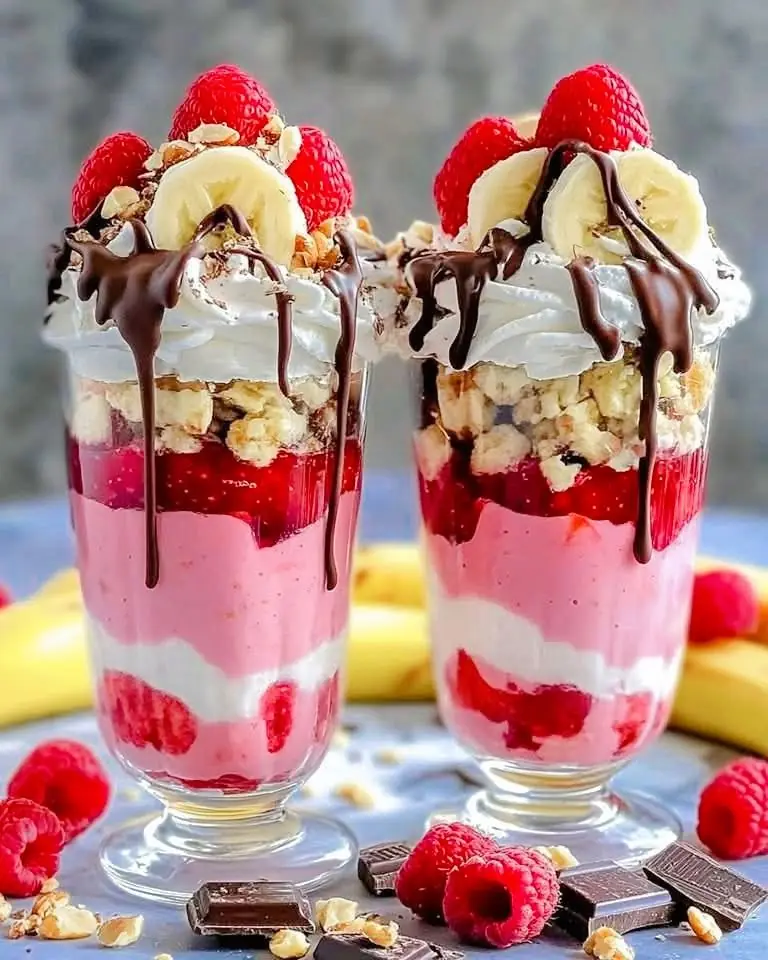 π Banana Split Milkshake Parfait