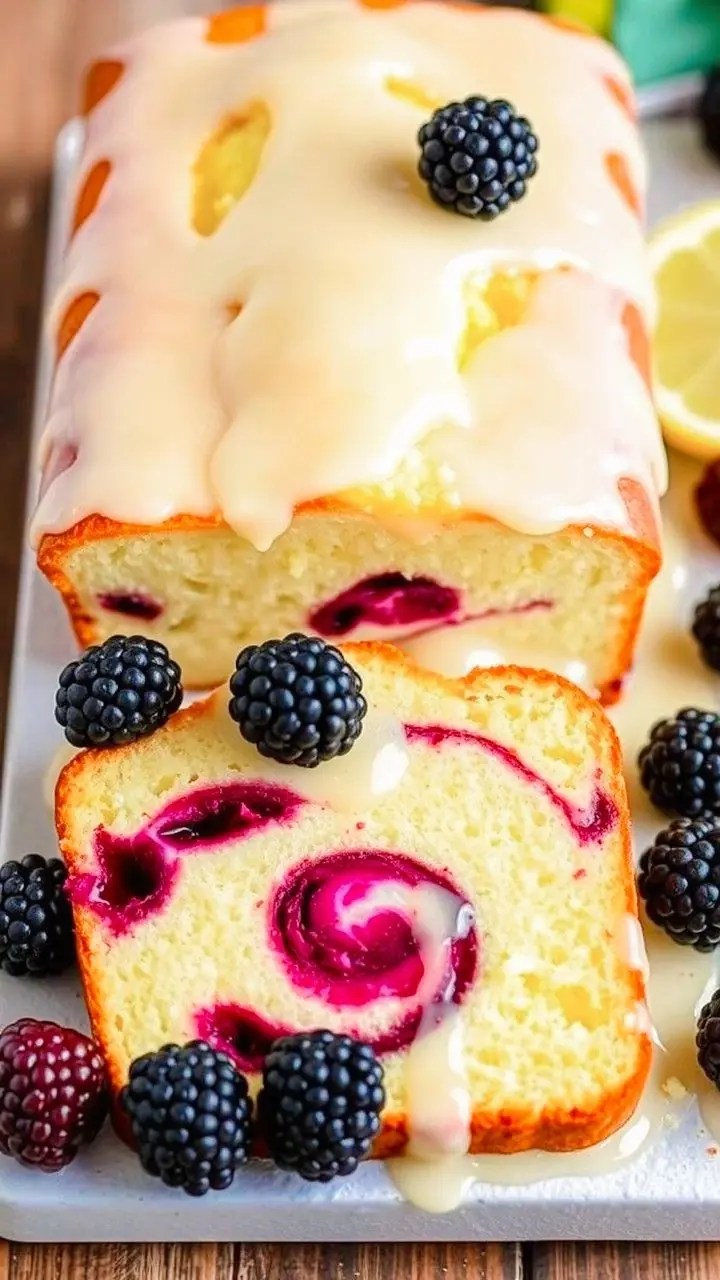 π Lemon Blackberry Pound Cake with Glaze