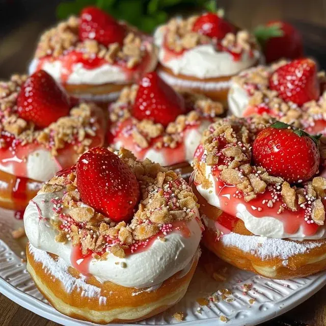 π Strawberry Cheesecake Stuffed Donut Holes π©