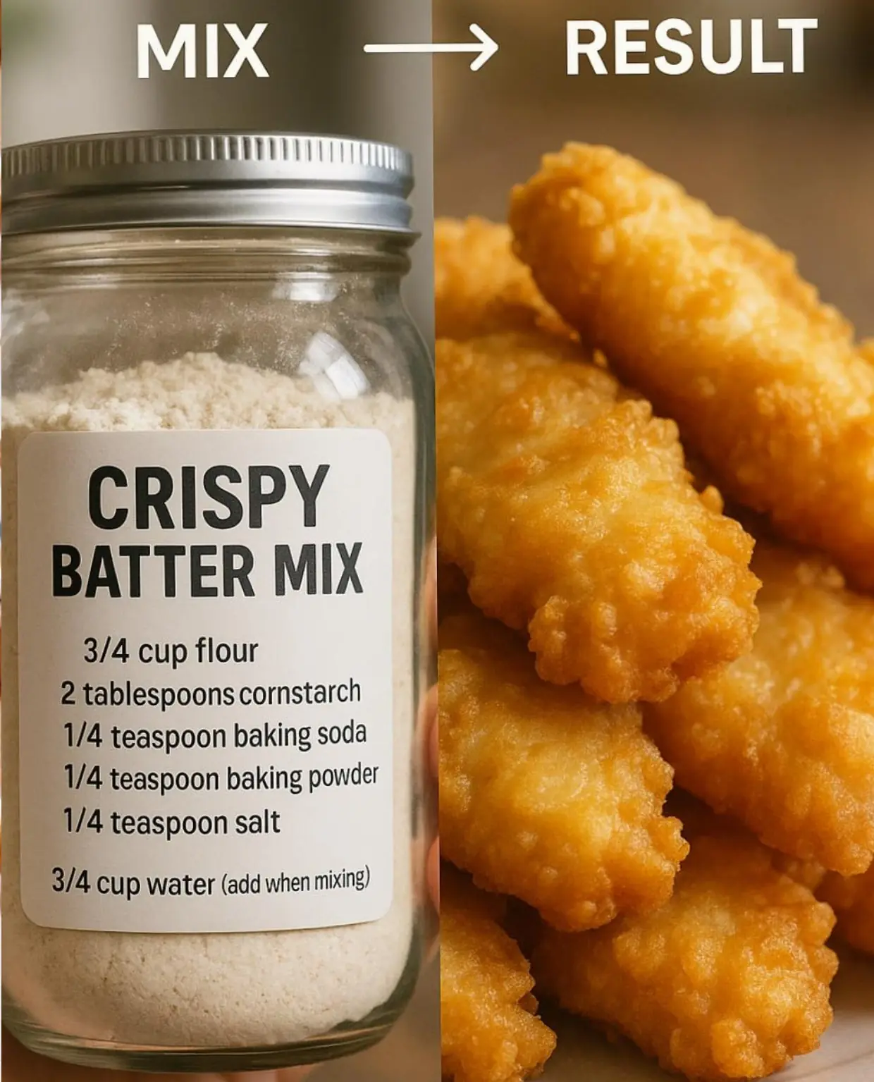 Crispy Batter Mix Recipe: The Secret to Perfectly Golden, Crunchy Coatings! 🍟🍗🐟
