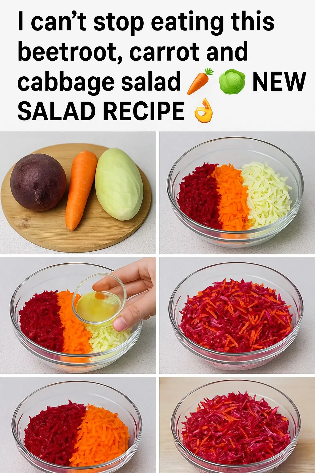 Embrace the Delightful Beetroot, Carrot, and Cabbage Salad! 🥕🥬