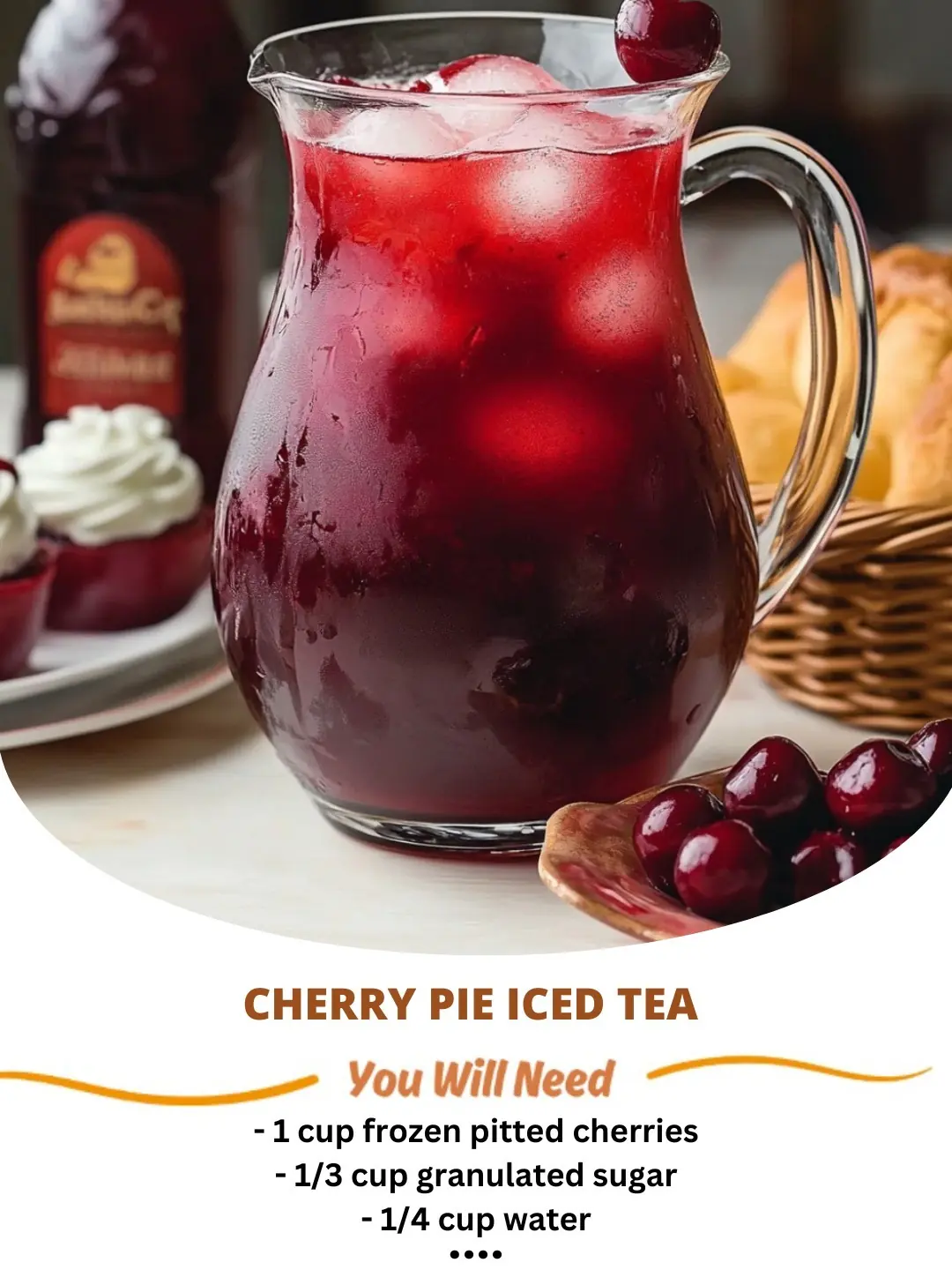 Cherry Pie Iced Tea is the perfect summer sip—a delightful blend of tart cherries and rich flavors that refreshes and tantalizes! 🍒☀️