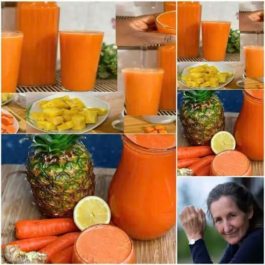 Homemade Juice Recipe: Pineapple, Turmeric, Carrots, and Lemons