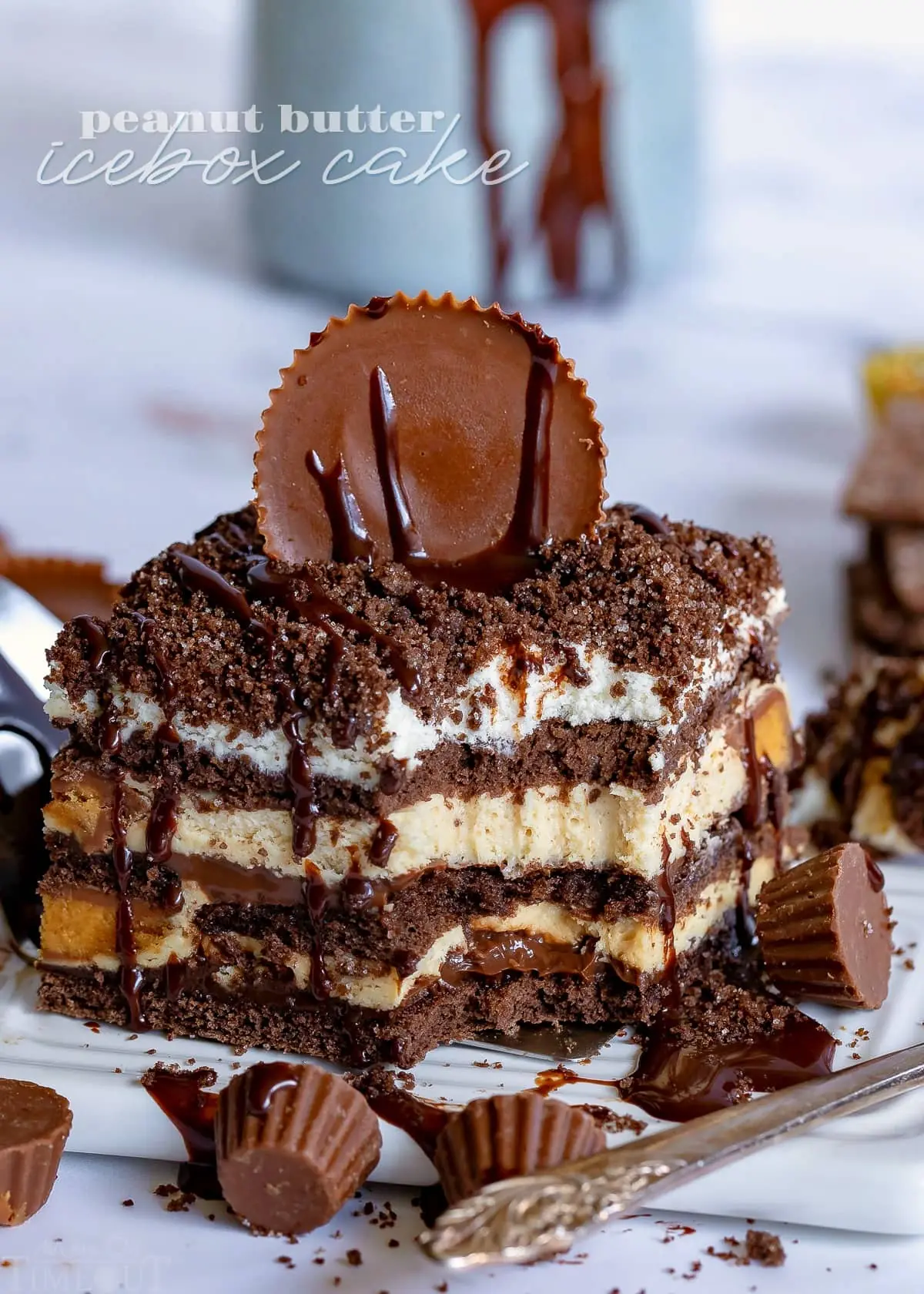No-Bake Peanut Butter Chocolate Icebox Cake