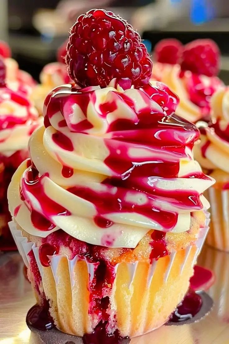 Summer Raspberry Cheesecake Cupcakes