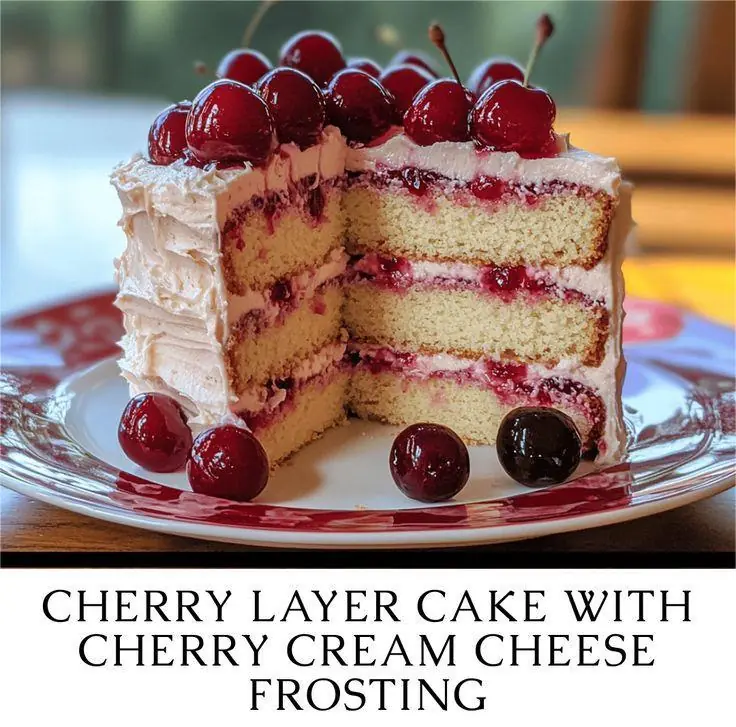 🍒🍰 Cherry Cake with Cherry Cream Cheese Frosting