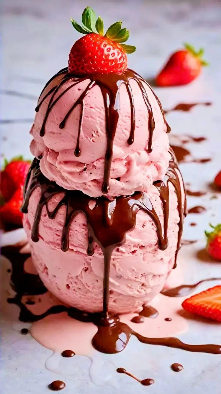 CHOCOLATE DRIZZLE STRAWBERRY DREAM ICE CREAM