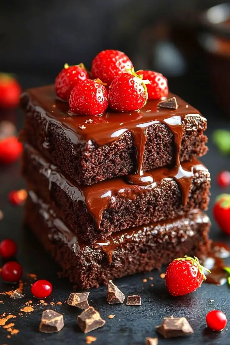 βοΈπ«π Summer Chocolate Fudge Cake with Strawberries
