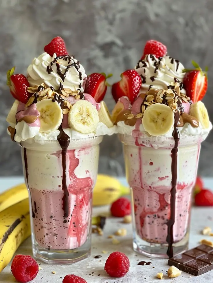 🍓🍌 SUMMER STRAWBERRY BANANA SHAKE DELIGHT 🍦