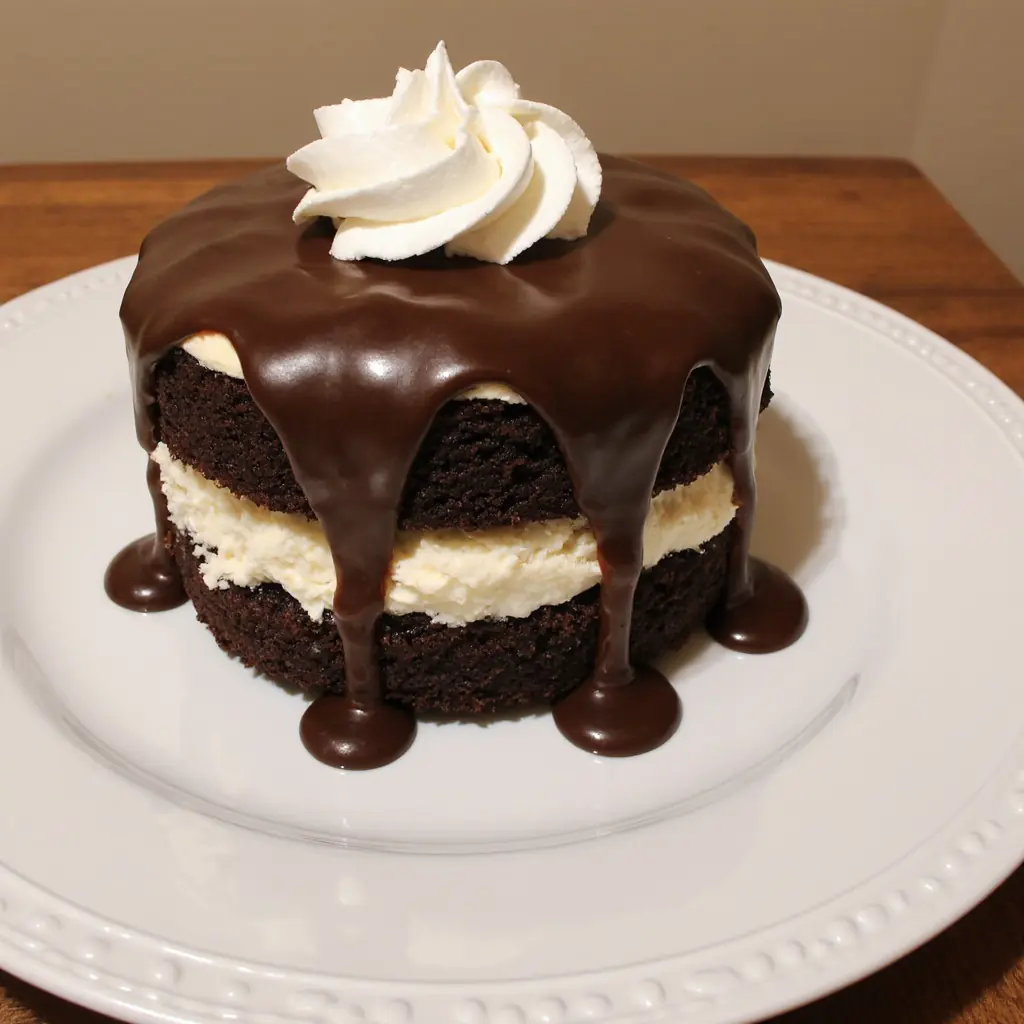 🍫🍰 Chocolate Cake with Cheesecake Filling & Chocolate Ganache