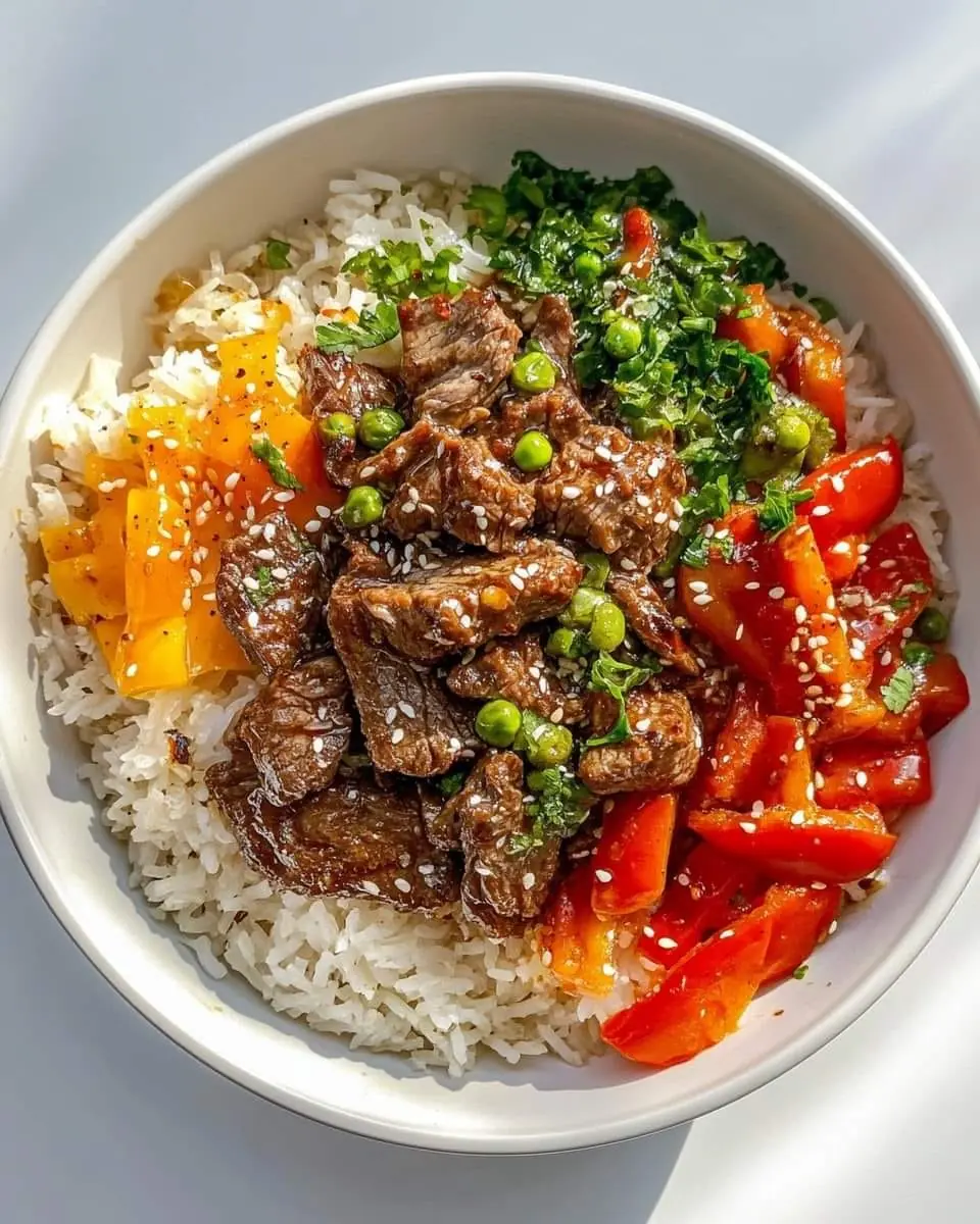 Beef and Pepper Rice Bowl