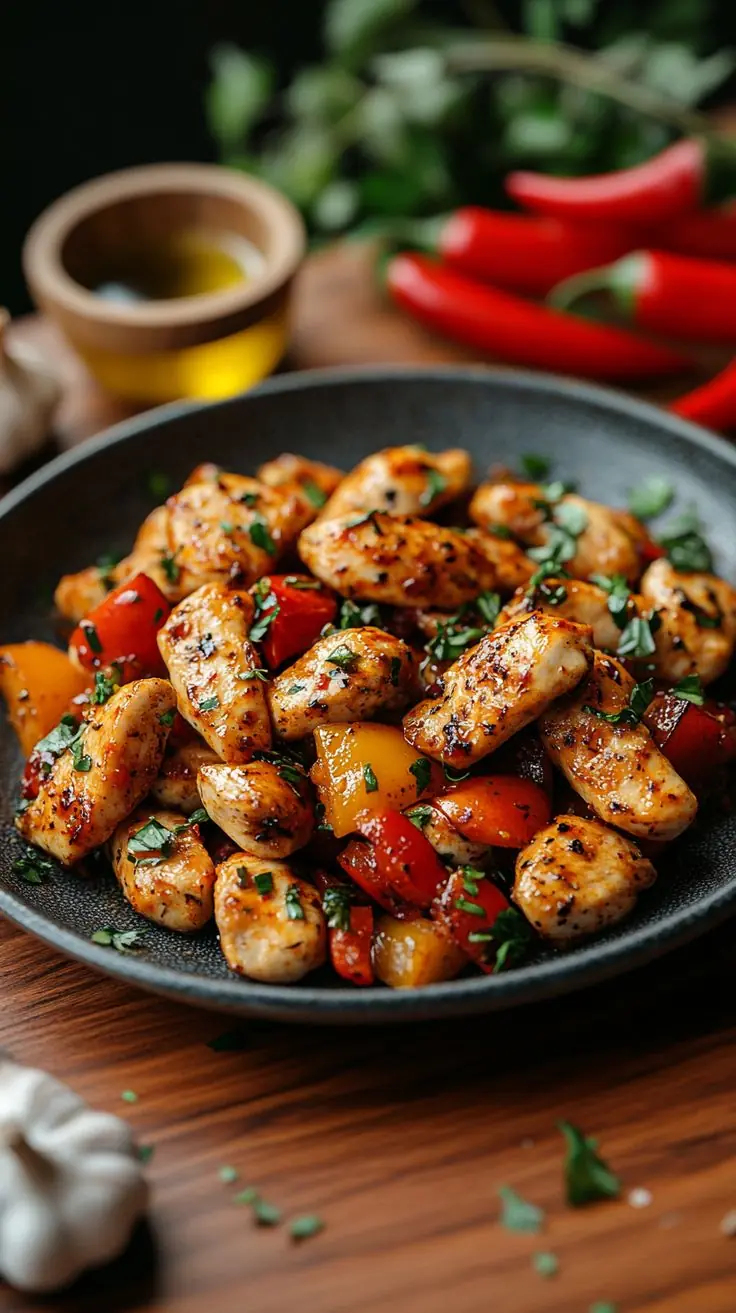 Garlic Chicken & Bell Pepper Stir-Fry