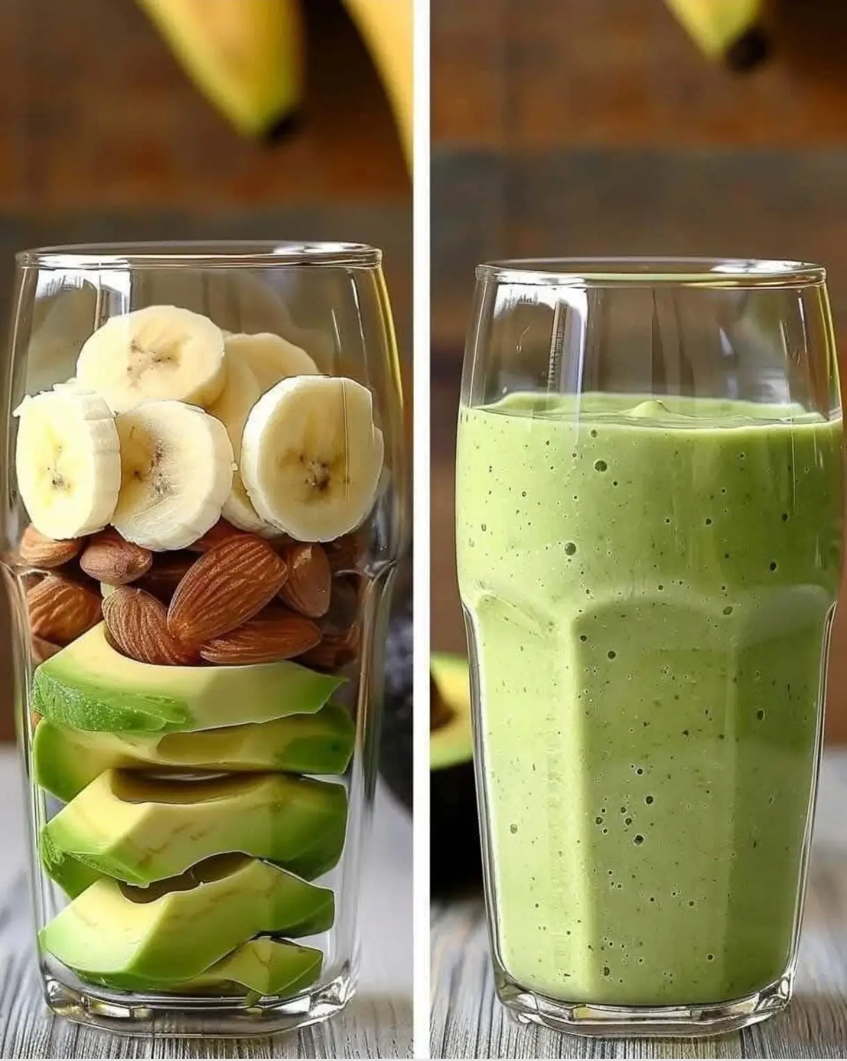 ALMOND, BANANA, AVOCADO SMOOTHIE WITH HONEY