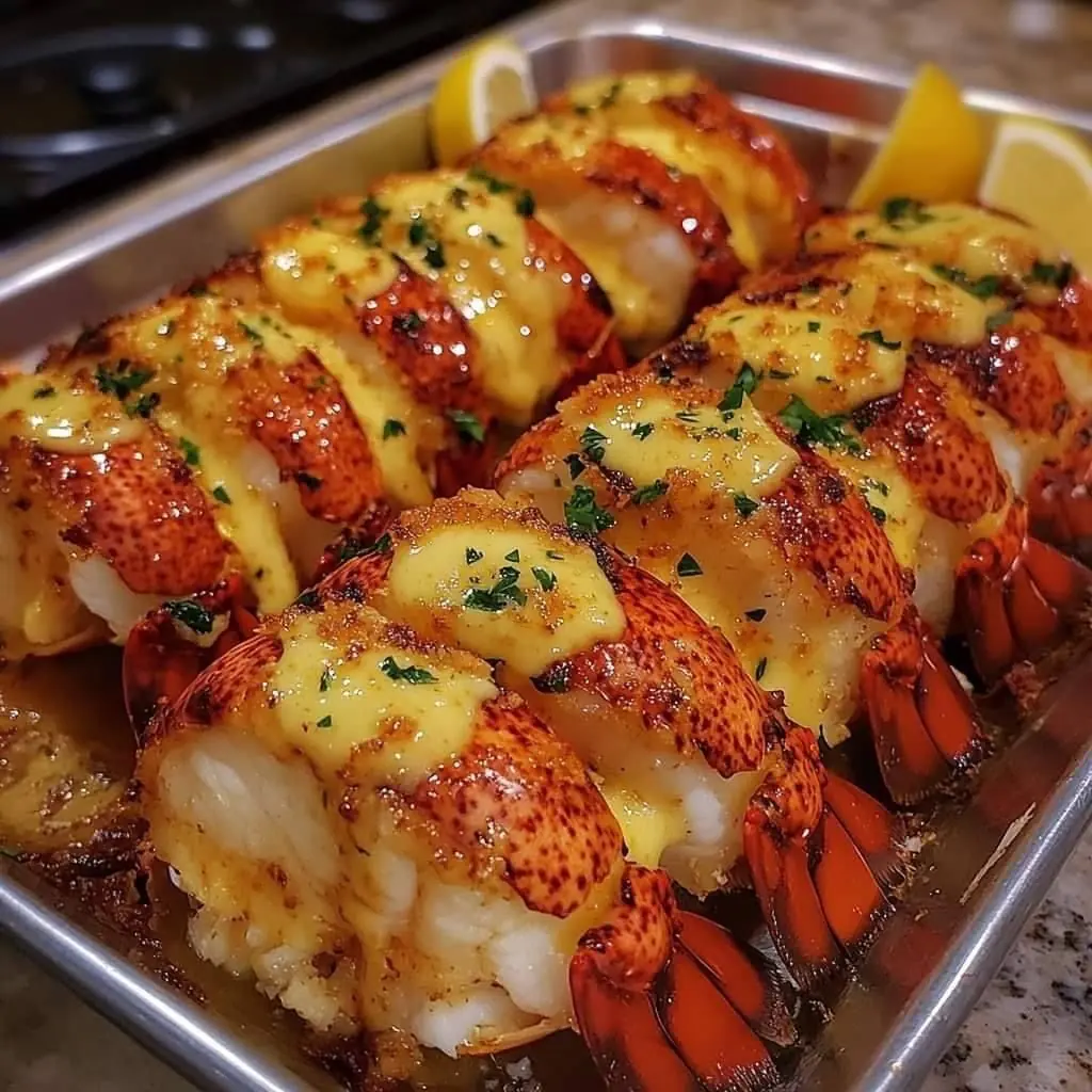 Garlic Butter Baked Lobster Tails