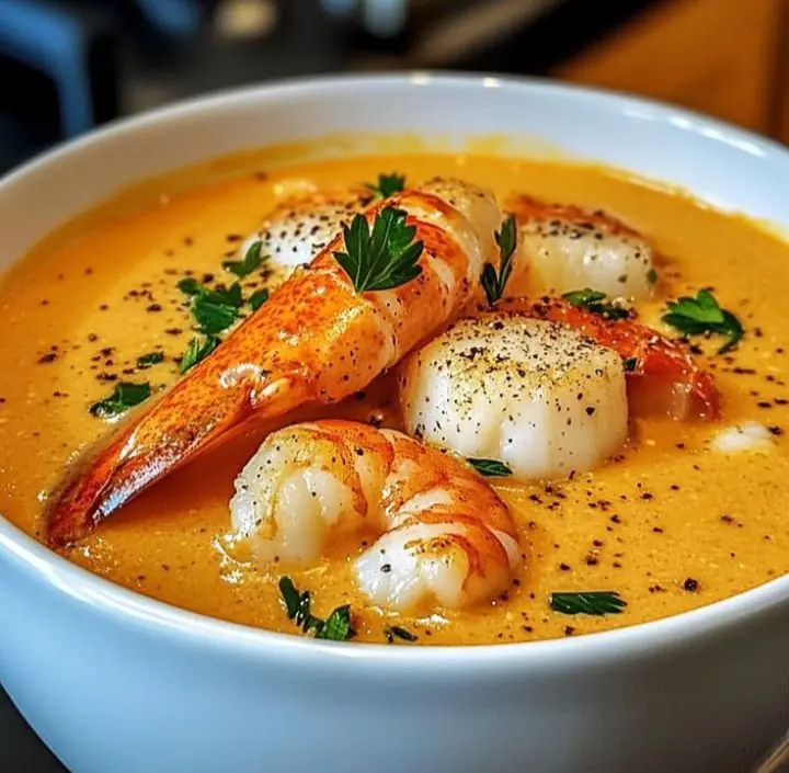 Creamy Seafood Bisque with Shrimp & Scallops