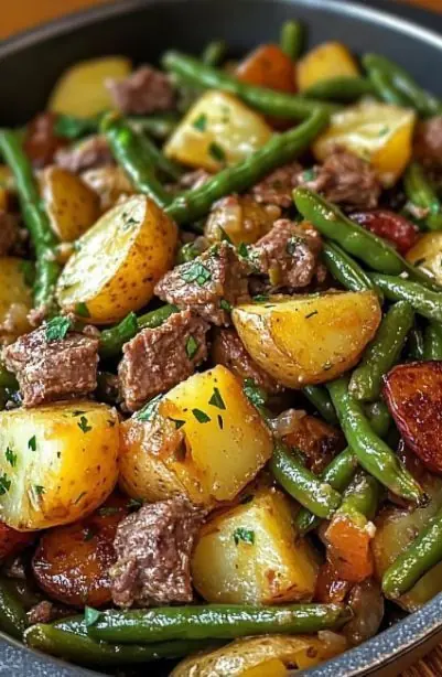 Beef, Potato, and Green Bean Skillet