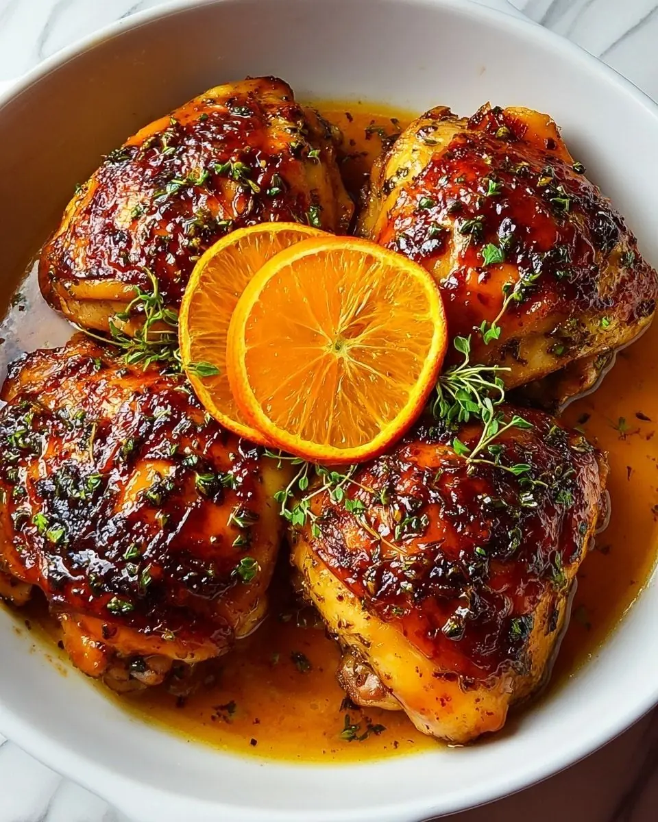 Orange-Glazed Baked Chicken Thighs