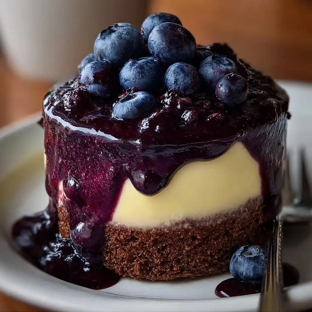 Blueberry Cheesecake with Blueberry Sauce