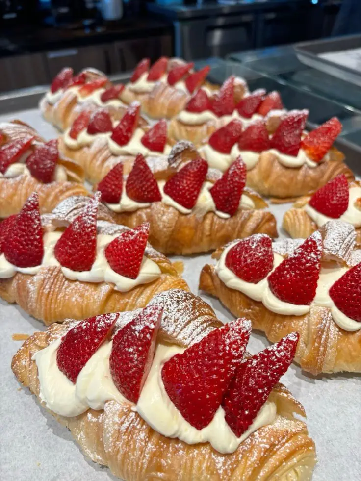 Strawberry Cream Croissants