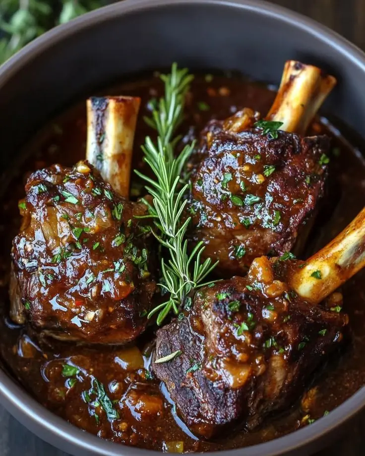 Braised Beef Short Ribs in Rich Brown Sauce