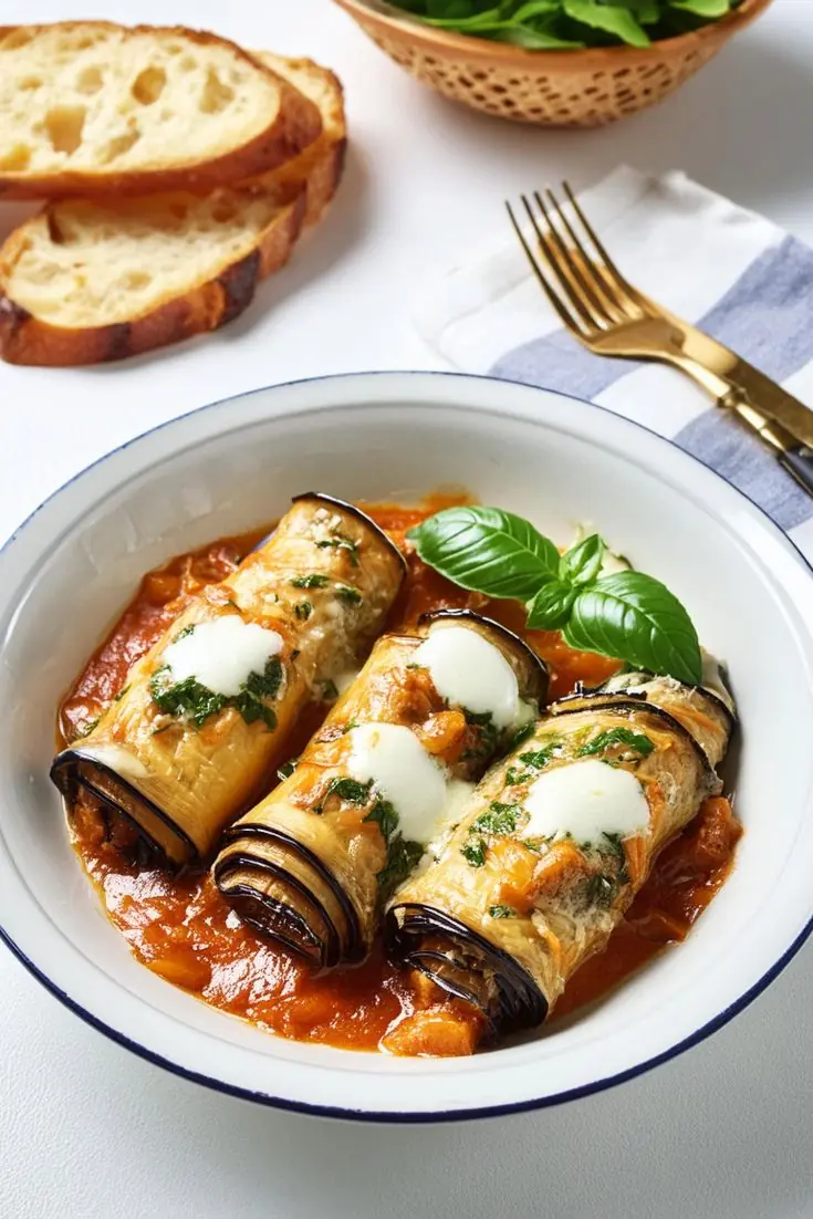 Eggplant Rollatini in Tomato Sauce