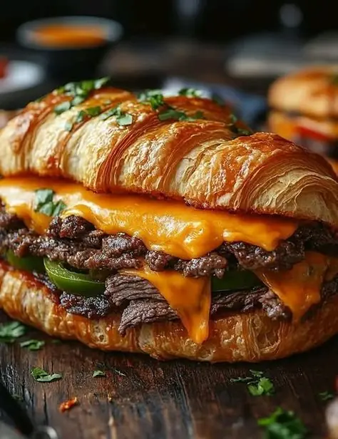 Steak & Cheese Croissant Sandwich