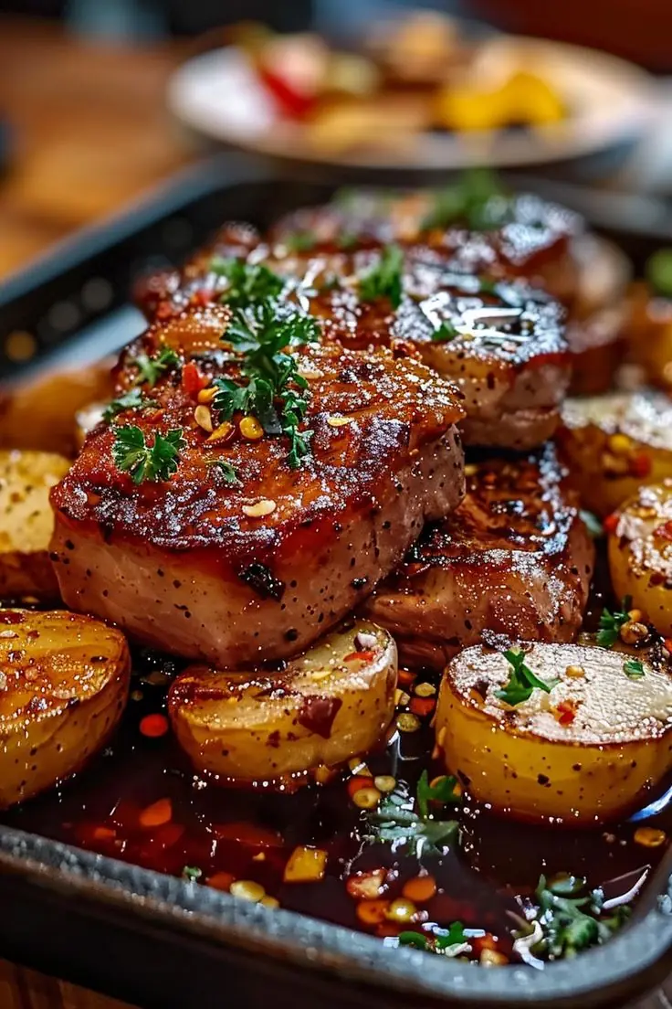 Pan-Seared Steak with Garlic Butter Baby Potatoes