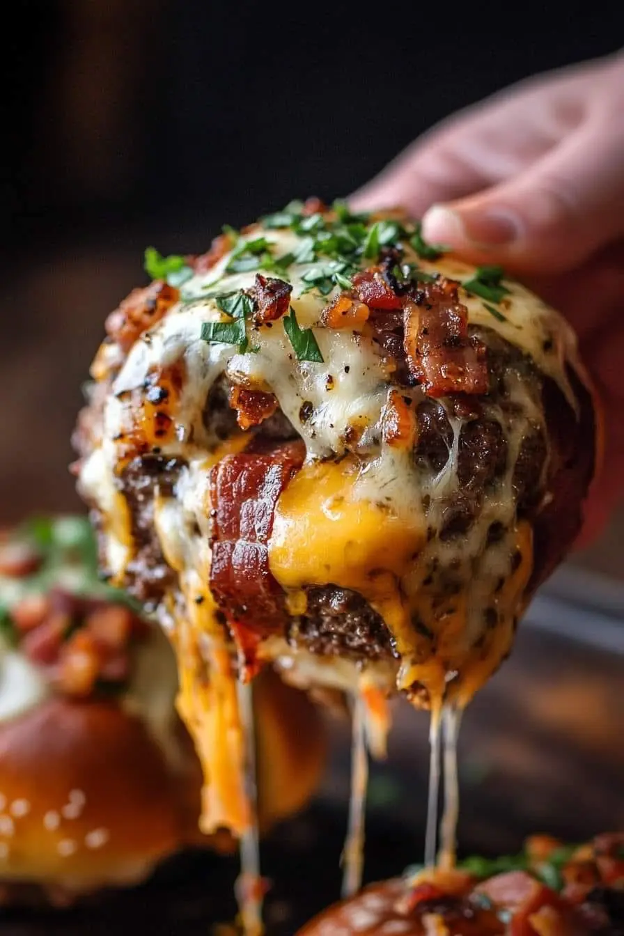 Garlic Parmesan Bacon Cheeseburger Bombs