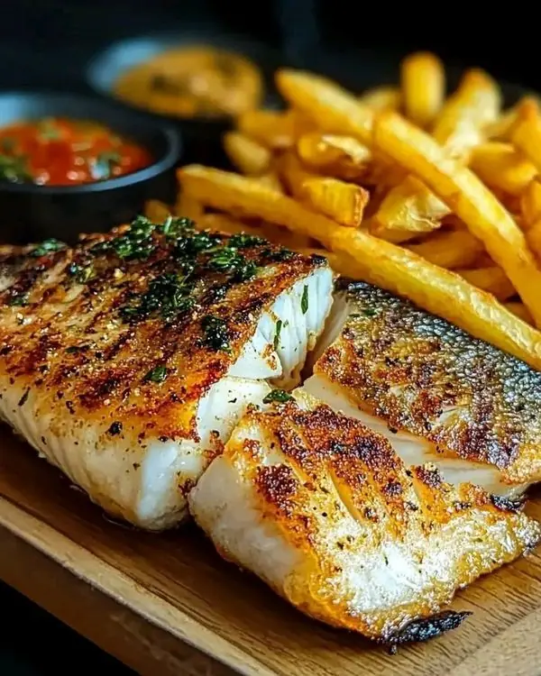Pan-Seared Fish Fillet with Crispy Fries