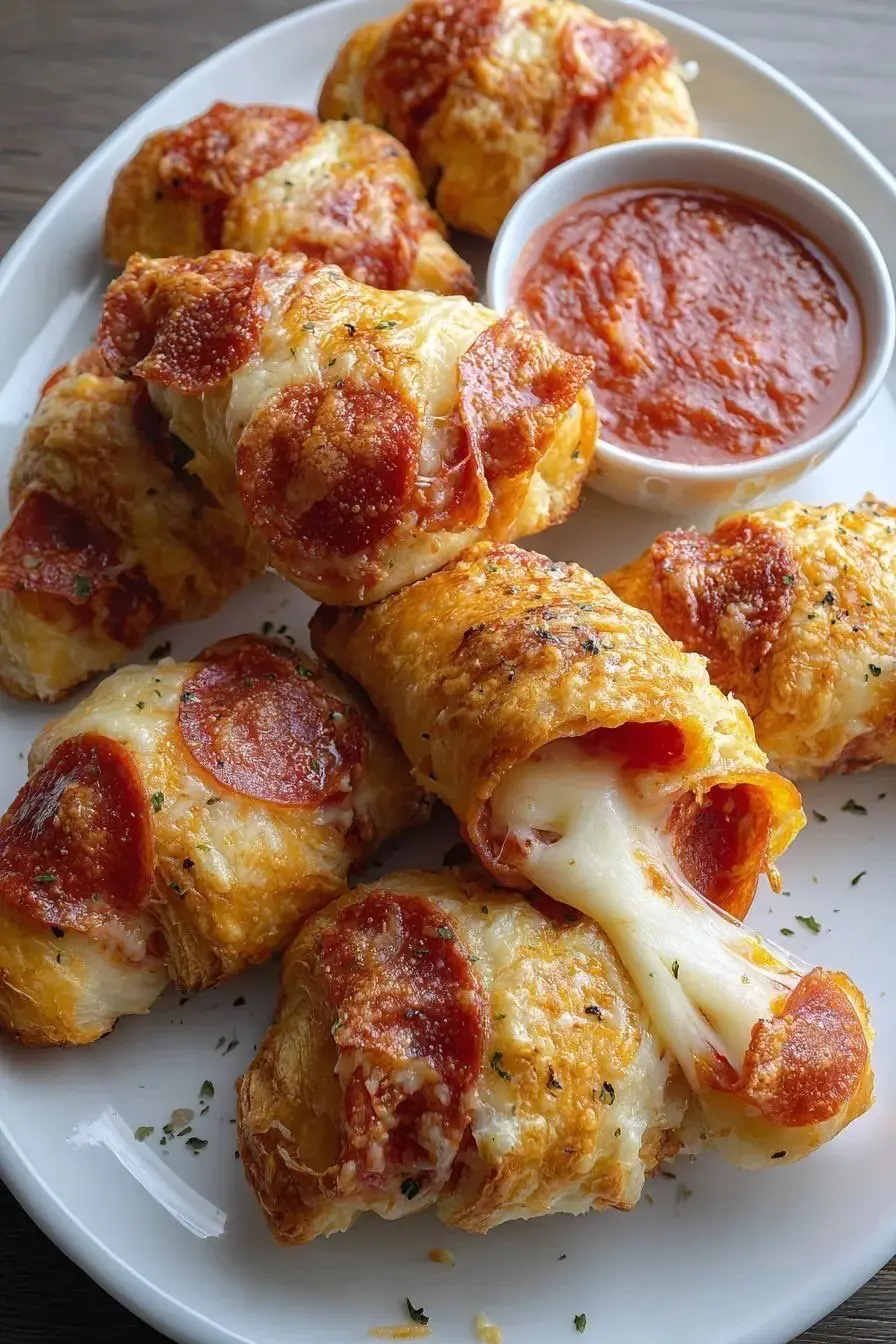 Pepperoni Pizza Rolls (Cheesy Baked Appetizer)