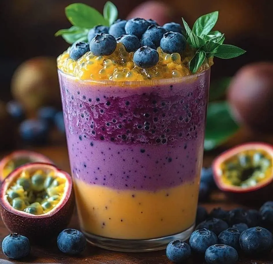 Delicious and Colorful Layered Smoothie