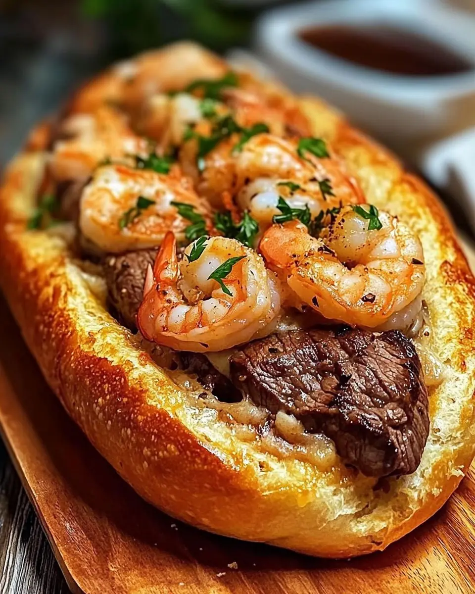 Steak and Shrimp Sandwich (Surf & Turf Style)