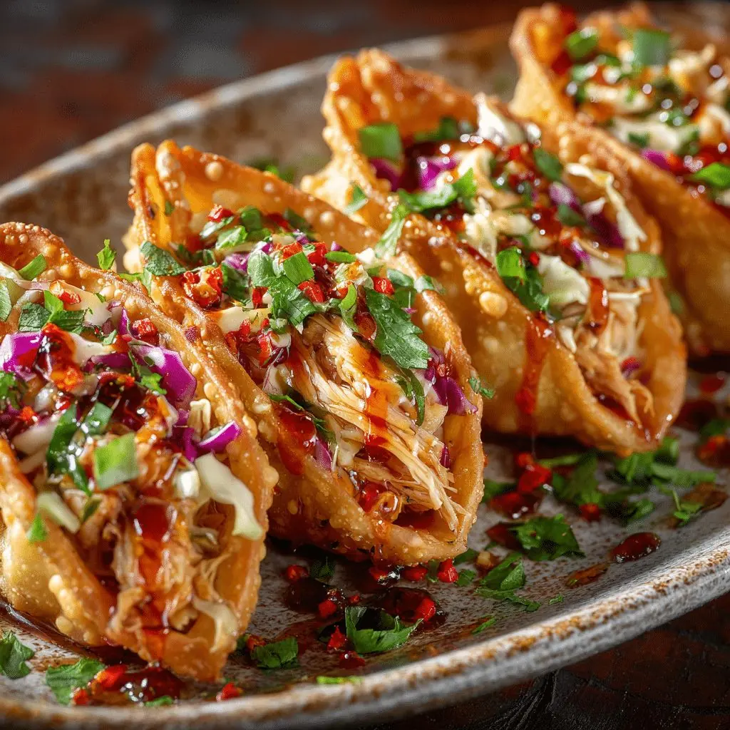 Crispy Fried Chicken Tacos with Spicy Sauce