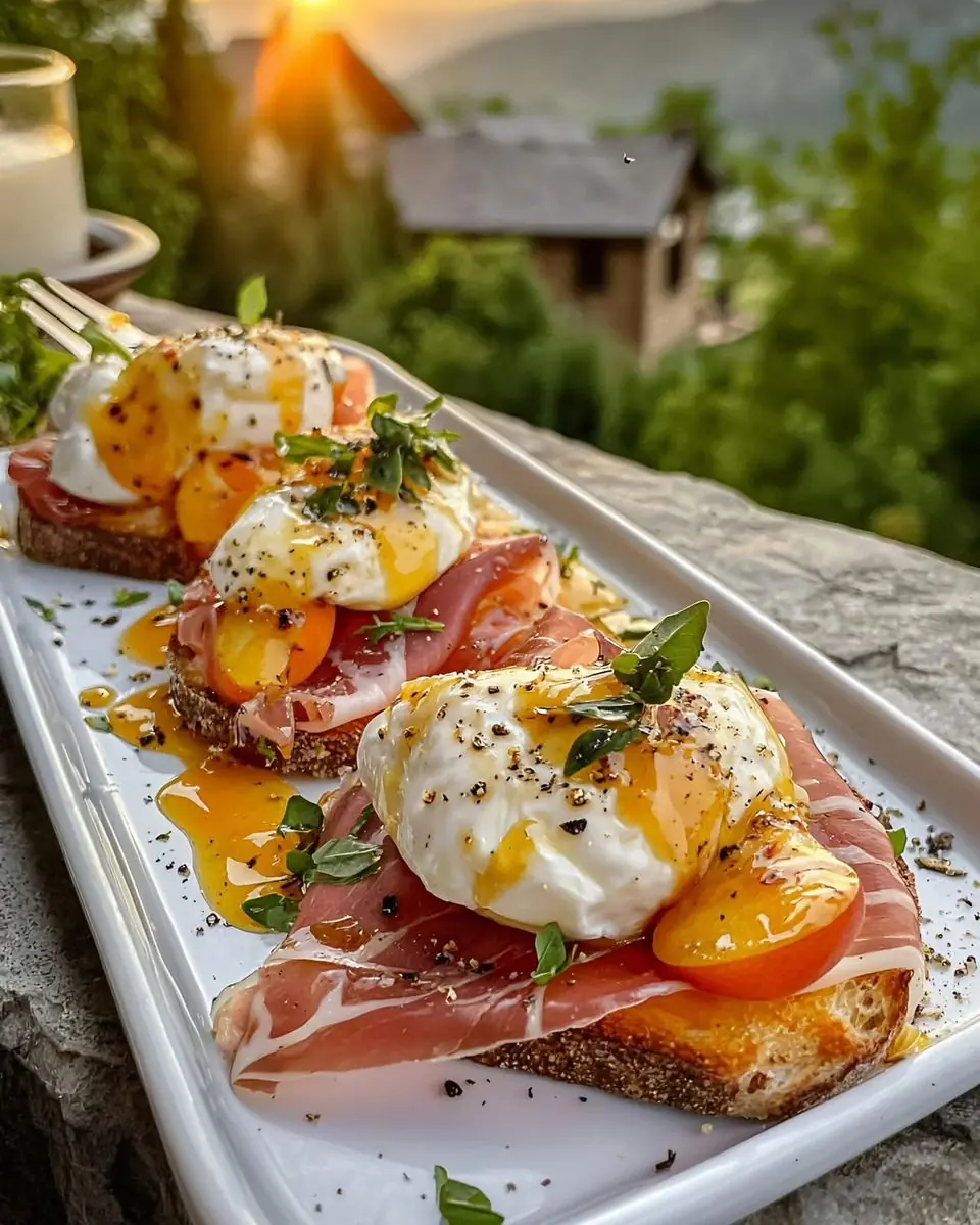 Poached Egg and Prosciutto Toast