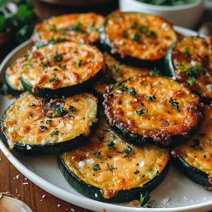 Cheesy Baked Zucchini Rounds