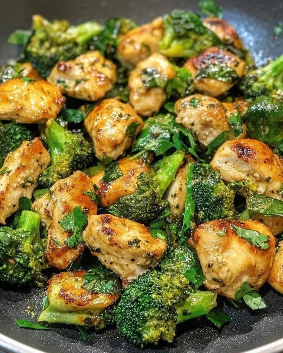 Garlic Chicken with Broccoli and Spinach
