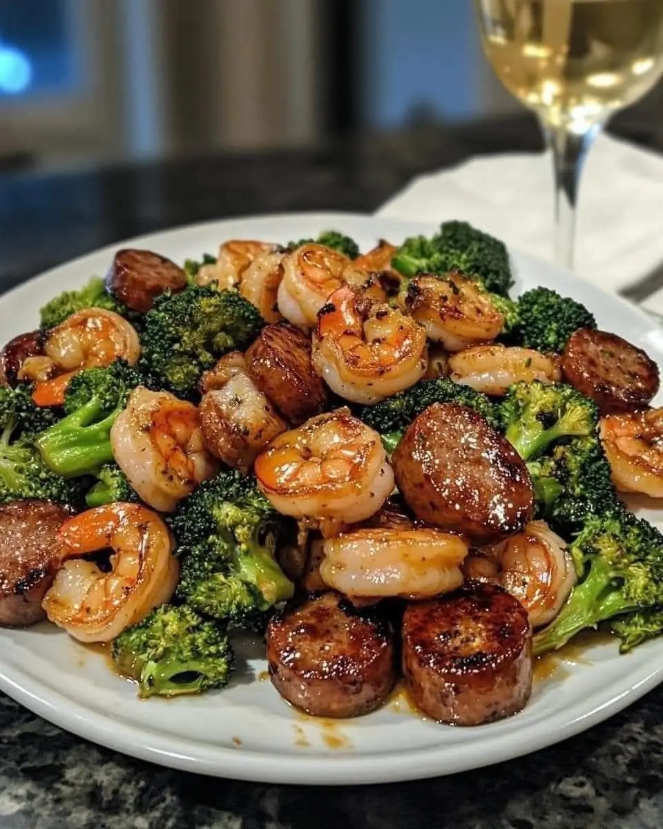 Shrimp, Sausage & Broccoli Skillet