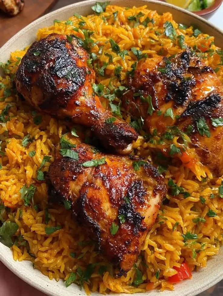 Spiced Grilled Chicken with Golden Rice