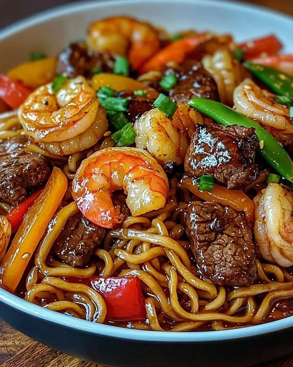 Steak & Shrimp Garlic Butter Pasta