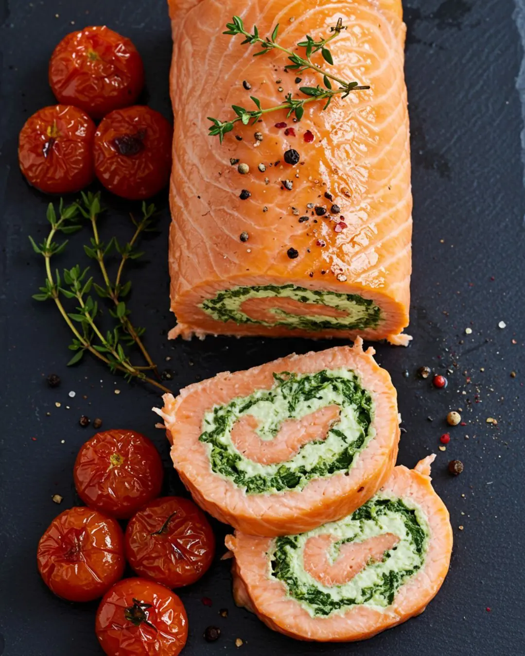 Salmon Roulade with Spinach & Cream Cheese