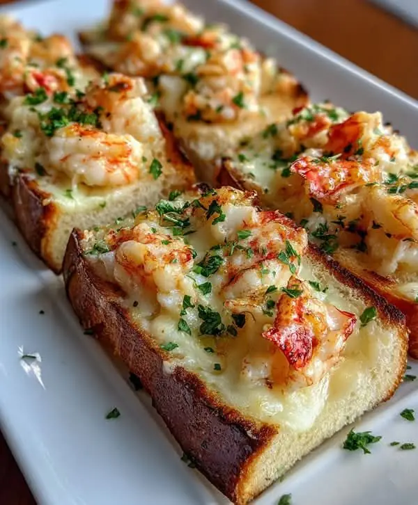 Cheesy Garlic Shrimp Toasts