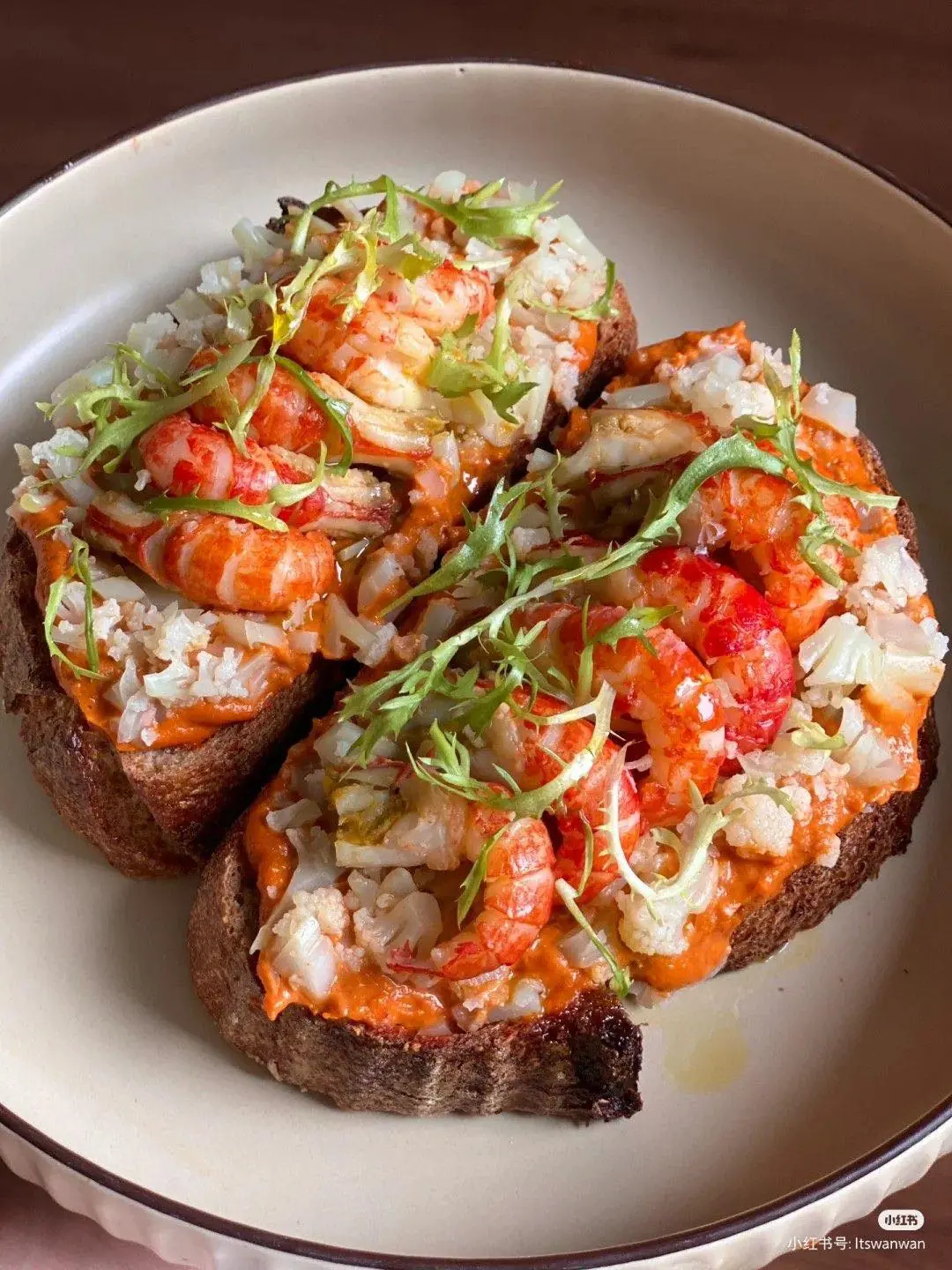 Lobster (or Crayfish) Toast with Creamy Paprika Sauce