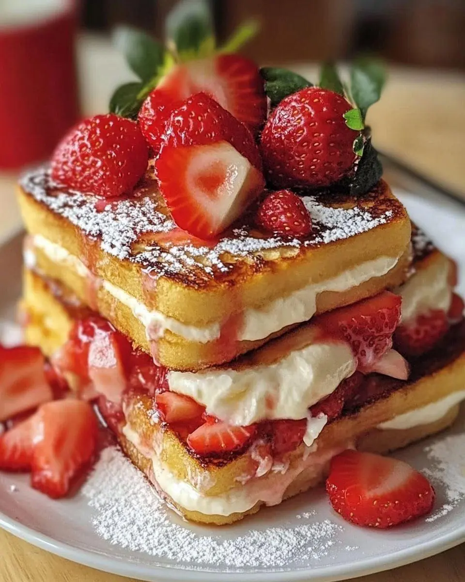 Strawberry French Toast with Cream