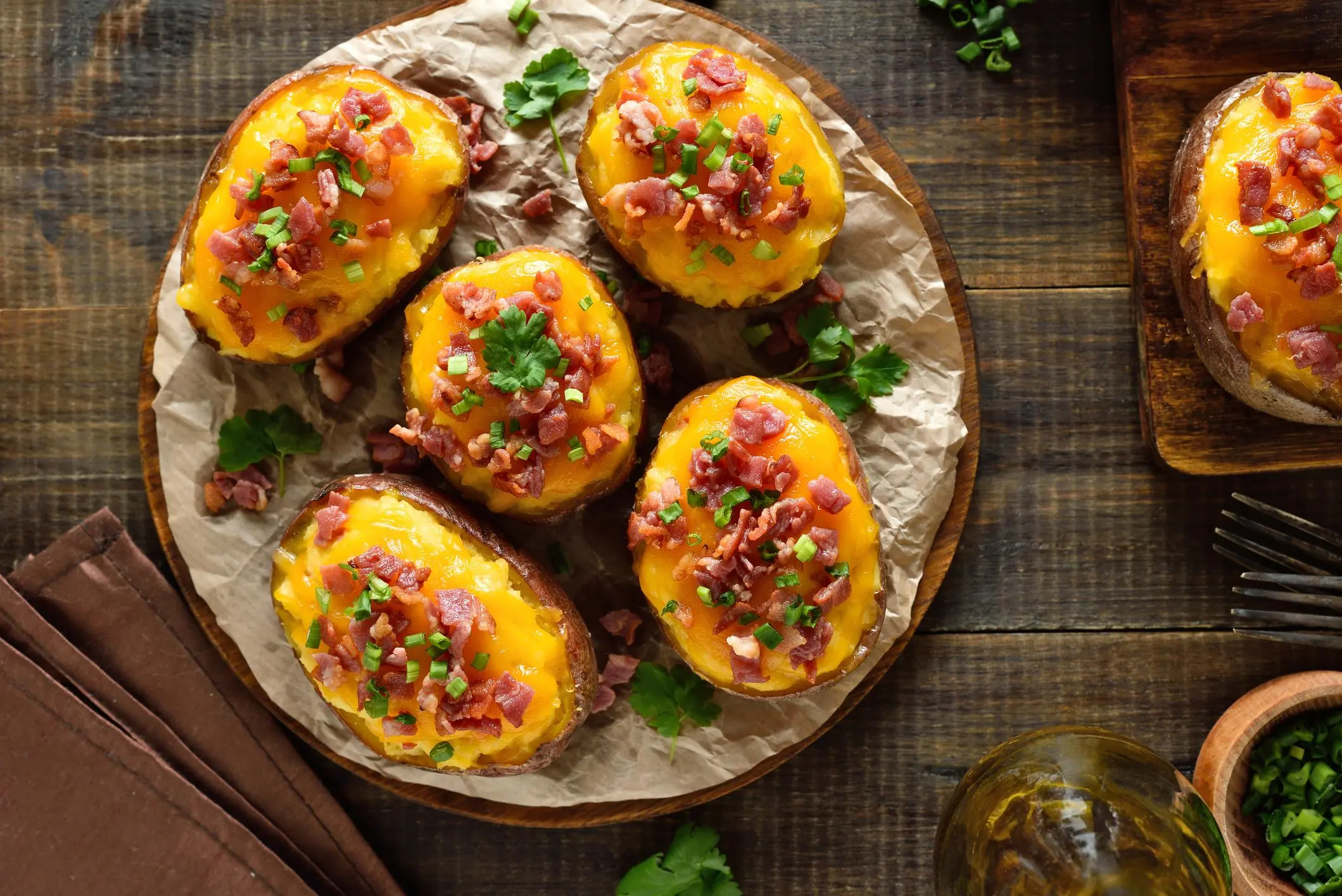 Loaded Baked Potato with Cheese, Bacon & Chives