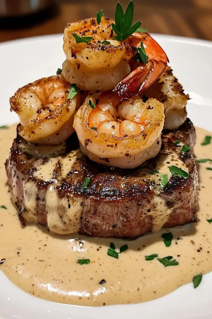 Creamy Garlic Butter Steak & Shrimp