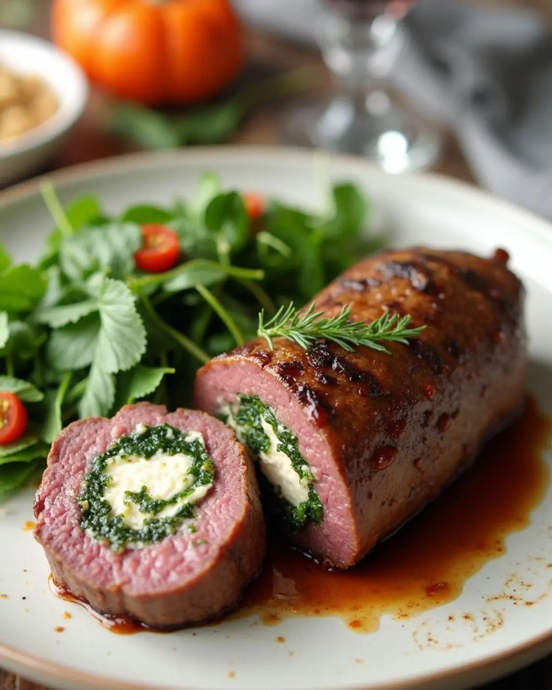 Spinach & Cheese Stuffed Beef Tenderloin 🥩🧀🌿